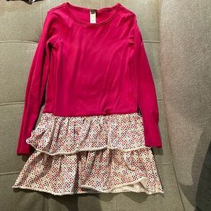 Tea Collection 8 cotton pattern dress pink and pattern NEW